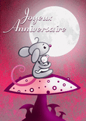 Souris r&ecirc;veuse pour un anniversaire magique